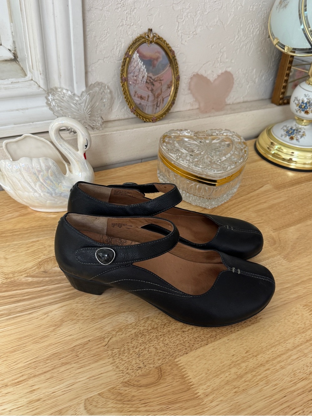 ๐ค Taos black leather Mary Jane heels size 9 comfort classic casual - Picture 12 of 16